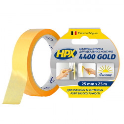 Малярна стрічка HPX помаранчева для зовнішнього застосування 100°C 19 мм